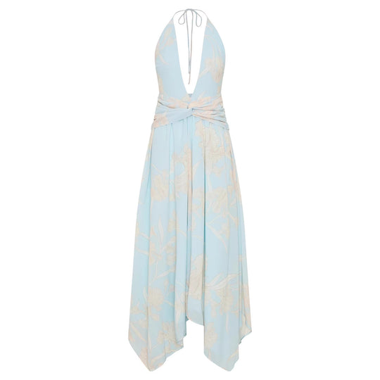 Damen Elegantes Wickelkleid mit tiefem V-Ausschnitt und floralem Design R&B
