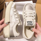 Damen Elegante Sneakers mit glattem Obermaterial und breiter Sohle R&B
