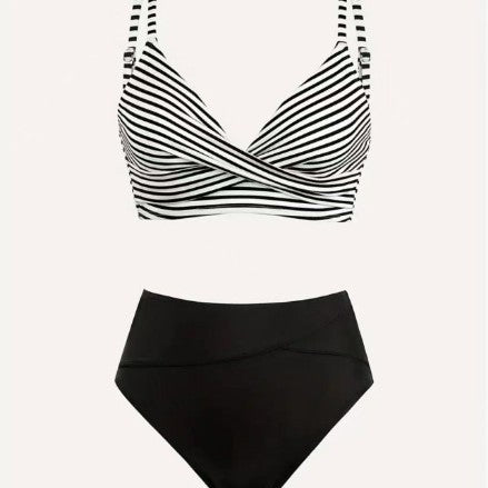 Damen Hochgeschnittenes Bikini-Set mit Wickel-Oberteil R&B