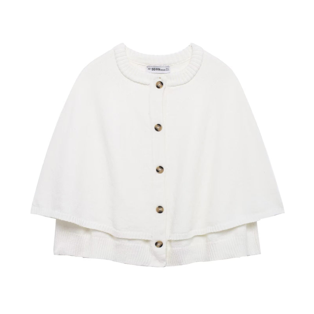 Damen Strick Poncho R&B