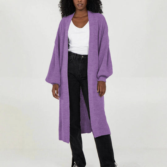 Damen Langstrickjacke mit lässigem Oversized-Schnitt und voluminösen Ärmeln R&B