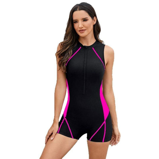 Damen Sportlicher Schwimmanzug mit Reißverschluss R&B