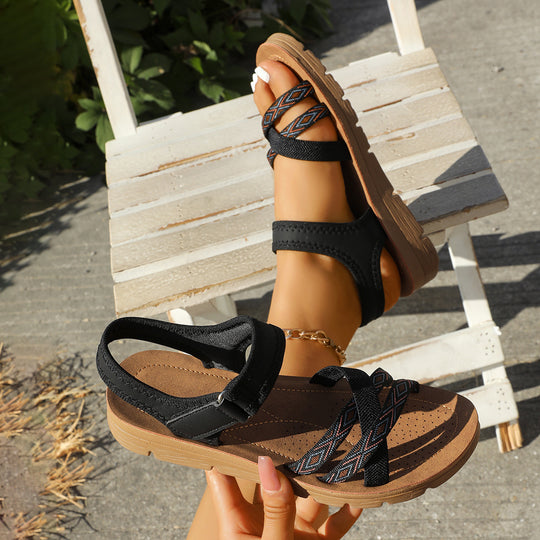 Damen Komfortable Sandalen mit modischem Animal-Print R&B