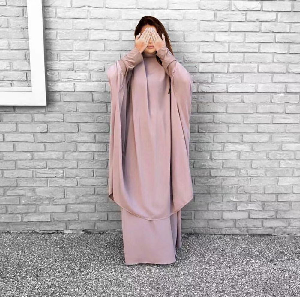 Damen Elegantes Maxikleid mit weit ausgestellten Ärmeln und fließendem Schnitt R&B