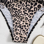 Damen Einseitiger Leo-Badeanzug mit hohem Bein und verstellbaren Schnürdetails R&B