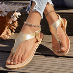 Damen Fußfreundliche Zehensandalen mit gepolsterter Sohle und modischem Riemen R&B