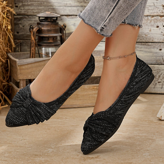Damen Elegante Ballerinas mit dekorativem Schleifen-Design und atmungsaktiver Obermaterialstruktur R&B