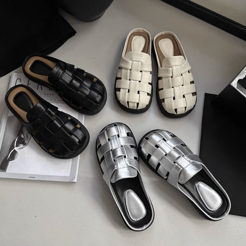 Damen Komfortable geflochtene Sandalen mit bequemer Fußbettgestaltung R&B