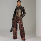 Damen modische Jacke mit strukturiertem Design und praktischen Reißverschluss R&B