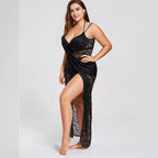 Damen eleganter durchsichtiger Spitzen-Strandüberwurf R&B