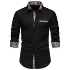 Herren Langarmhemd mit eleganten Paisley-Mustern R&B
