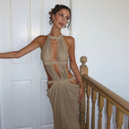 Damen Maxi-Kleid mit raffiniertem Cut-Out-Design und asymmetrischem Saum