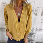 Damen Luftige und lockere Sommerjacke mit Knopfdetails R&B