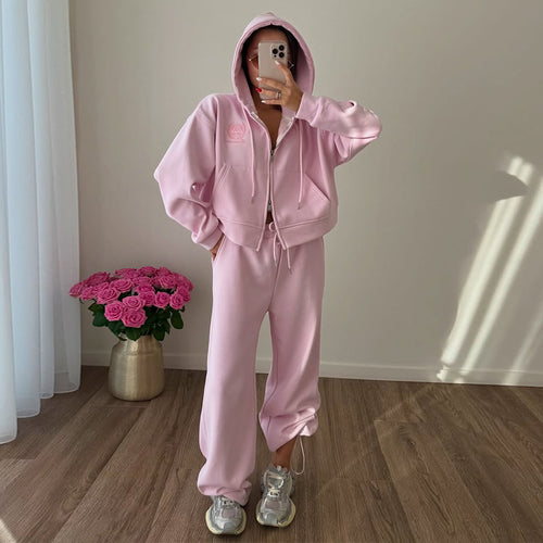 Damen lässiger Hoodie und Jogginghose Set R&B