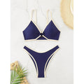 Damen Triangel-Bikini-Set mit elegantem Knoten und hohem Beinausschnitt R&B