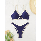 Damen Triangel-Bikini-Set mit elegantem Knoten und hohem Beinausschnitt R&B