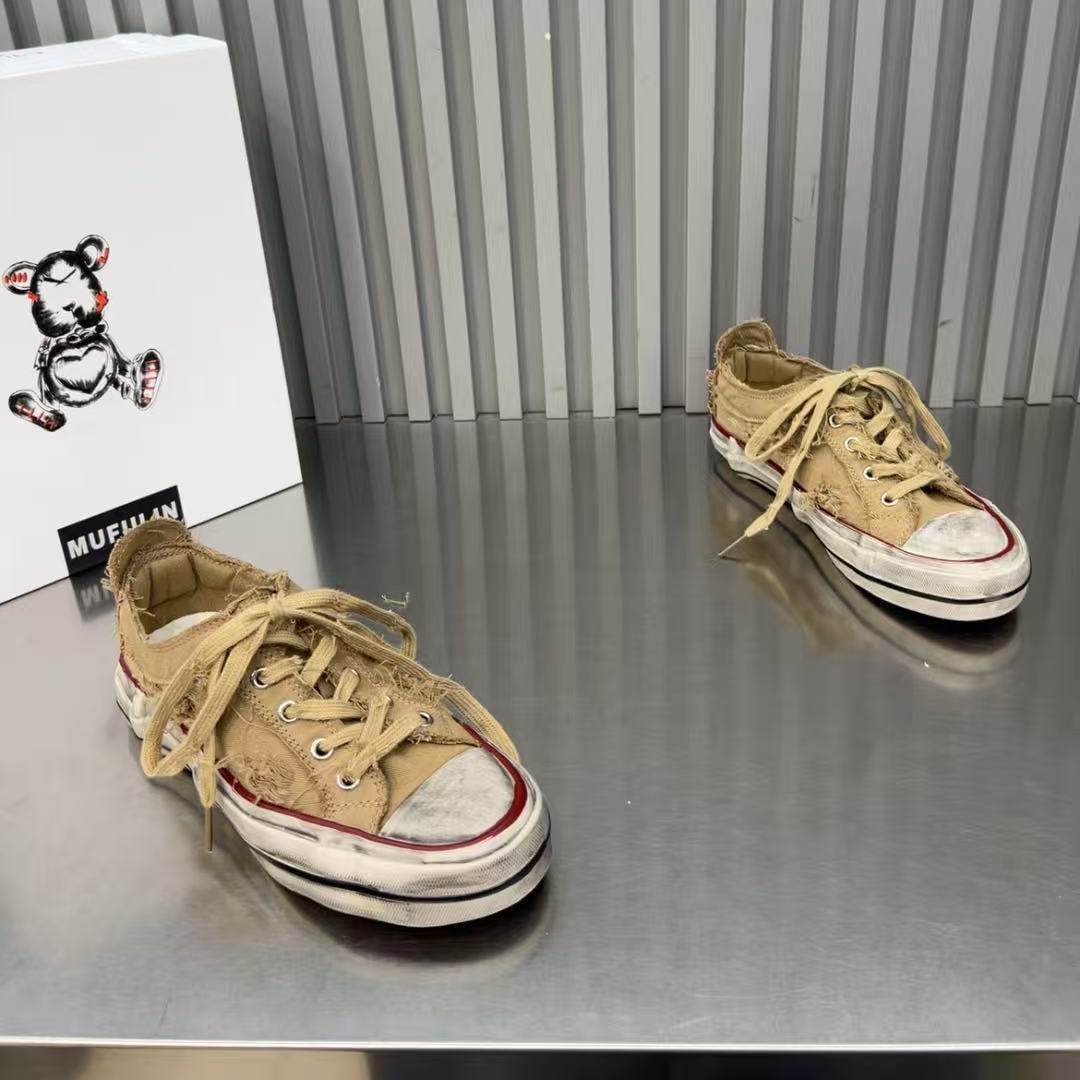 Damen modische Sneaker mit kreativem Used-Look und robustem Tragekomfort R&B