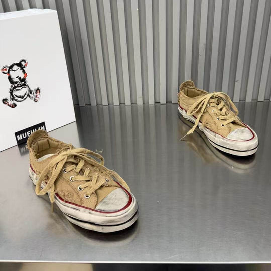 Damen modische Sneaker mit kreativem Used-Look und robustem Tragekomfort R&B