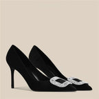 Damen elegante spitze Pumps mit glitzernden Strassakzenten R&B