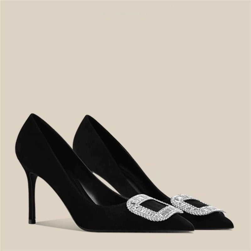 Damen elegante spitze Pumps mit glitzernden Strassakzenten R&B