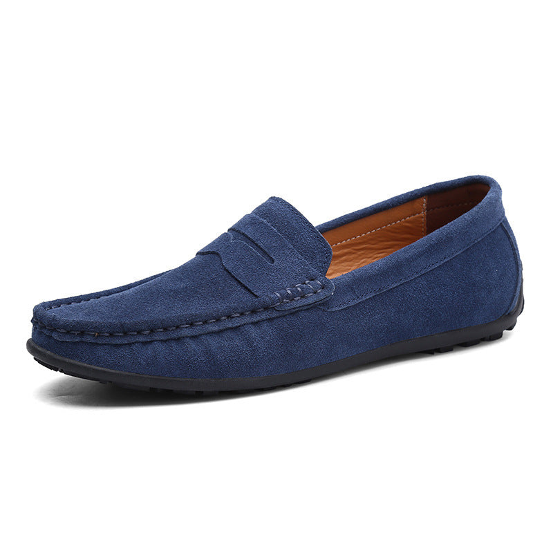 Herren nan eleganter Wildleder-Loafer mit handgenähter Moccasinnaht und rutschfester Gummiprofilsohle R&B