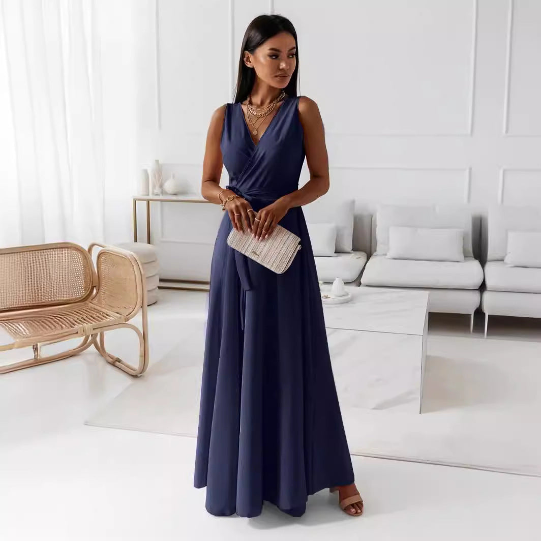 Damen Elegantes Wickel-Minikleid mit tiefem V-Ausschnitt und fließendem Stoff R&B