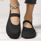 Damen elegante Strick-Ballerinas mit flexiblem Fußbett R&B