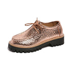 Damen Modische Schnürschuhe mit schimmerndem Schlangenleder-Design R&B