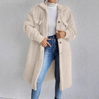 Damen Weiche und gemütliche Teddyjacke im Long-Format R&B