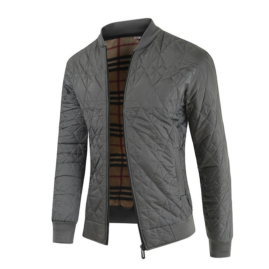 Herren wattierte Bomberjacke mit modernem Karomuster im Inneren R&B