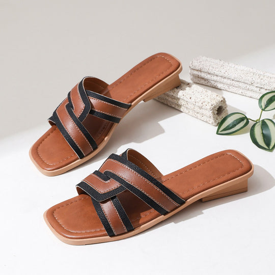 Damen Modische Riemensandalen mit bequemer Sohle und eleganten Überkreuz-Riemen R&B