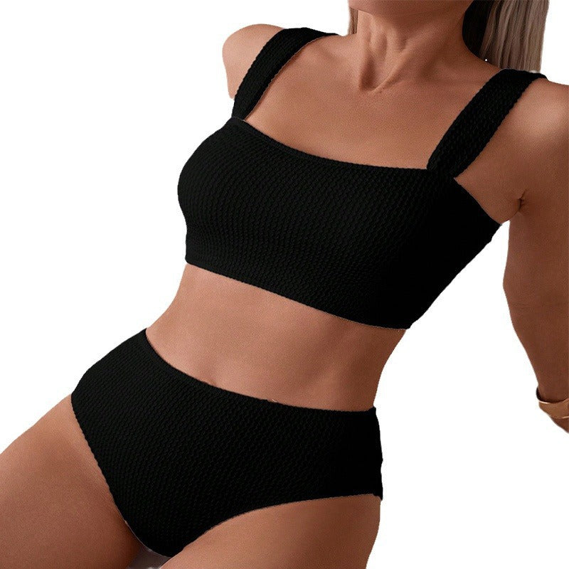 Damen Hochtailliertes Bikini-Set mit komfortablem Crop-Top