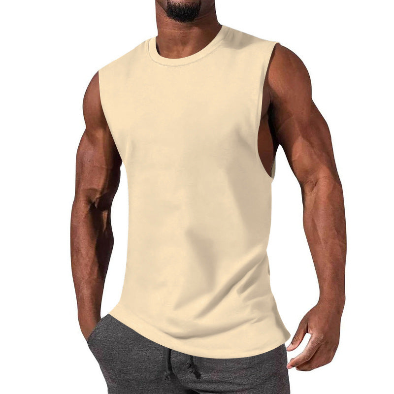 Herren nan athletisches Tanktop mit extra tiefem Armanschnitt und elastischem Baumwollmix R&B