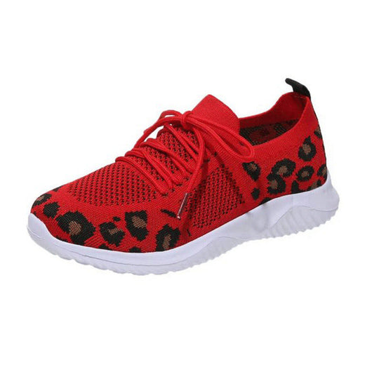 Damen Sneakers mit atmungsaktiven Mesh-Einsätzen und modischem Leopardenmuster R&B