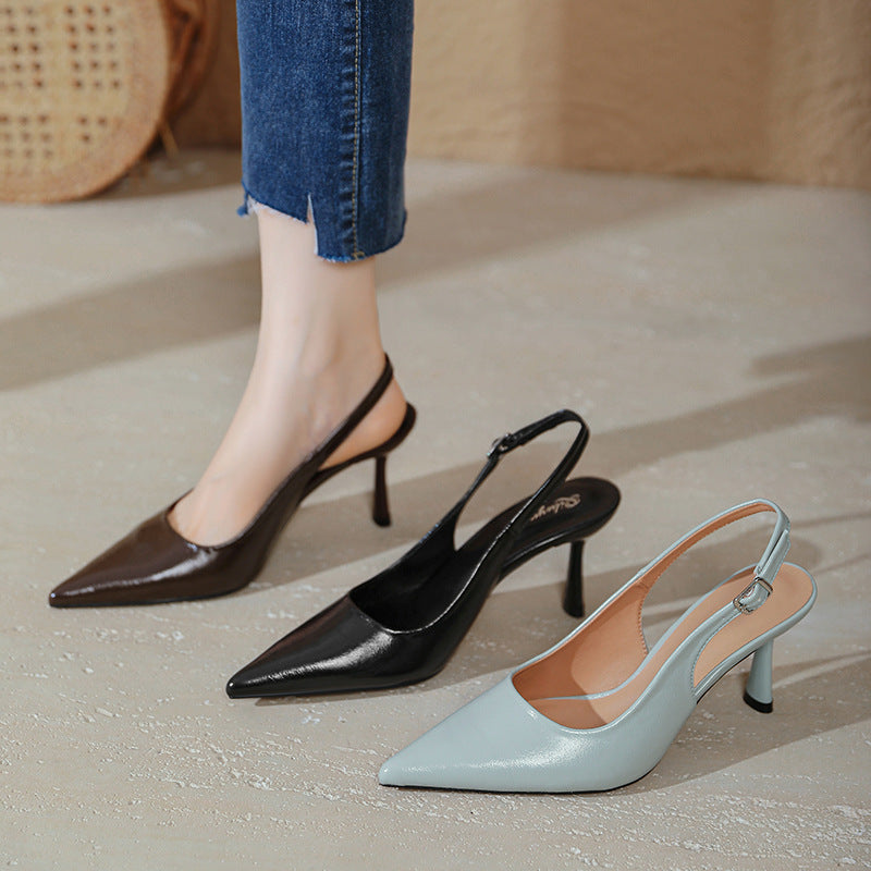 Damen Slingback-Pumps mit elegantem Glanz und komfortablem Fußbett