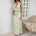 Damen Maxikleid mit elegantem Wickelausschnitt und floralem Design R&B