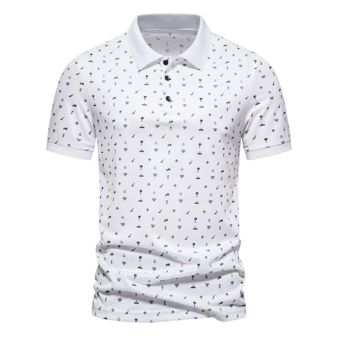 Herren Polohemd mit stilvollem Allover-Muster R&B