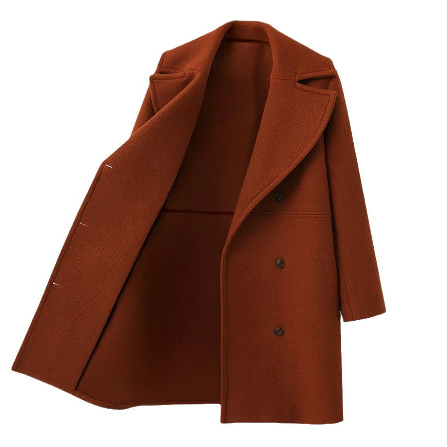 Damen Eleganter Doppelt-knopf Mantel mit modernem Revers R&B
