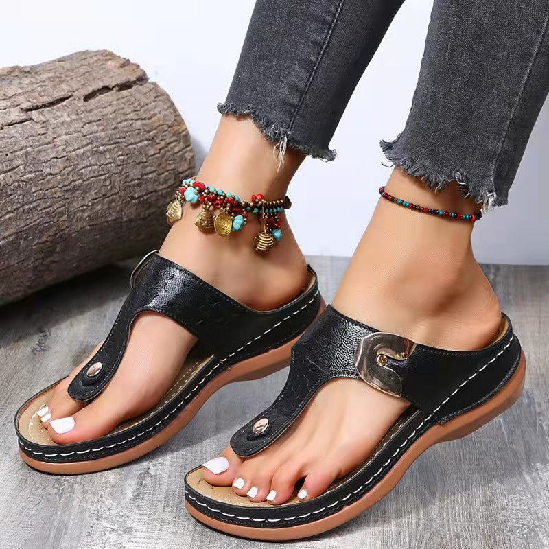 Damen Komfort-Sandalen mit anatomischem Fußbett und modischem Riemendesign R&B