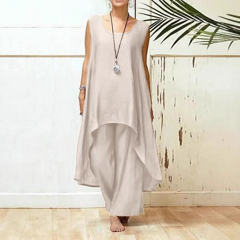 Damen Fließendes Tunika Maxi Overall R&B