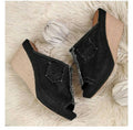 Damen Wedge-Sandalen mit modischem Denim-Design und offener Zehenpartie R&B