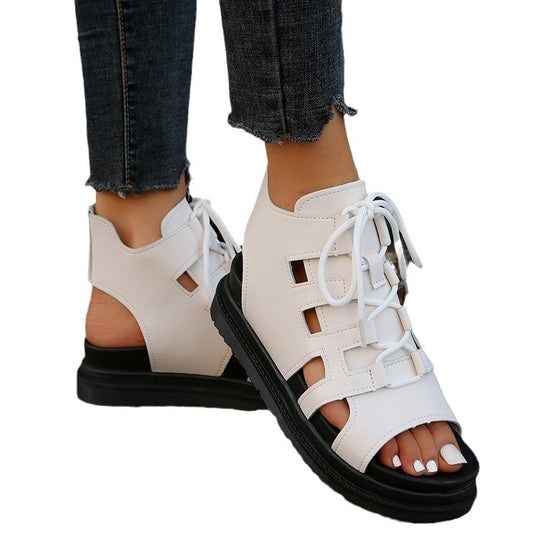 Damen modische Riemensandalen mit innovativem Schnürsystem R&B
