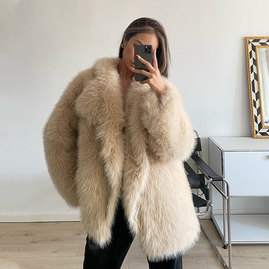 Damen Kuscheliger Mantel R&B