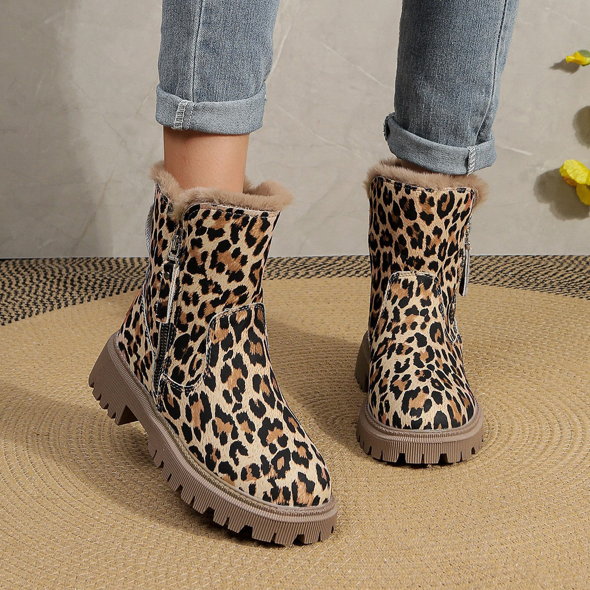 R&B | Elegante Stiefel Mit Leopardenmuster