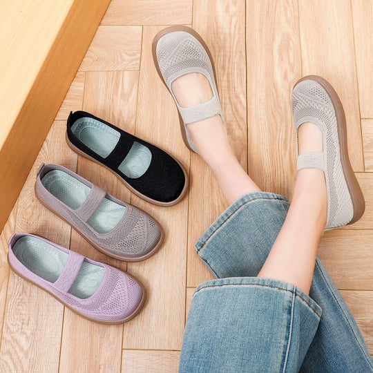 Damen Bequeme und elegante Ballerinas mit elastischem Riemen R&B
