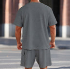 Herren lässiges Sport-Set mit praktischen Taschen und atmungsaktivem Gewe