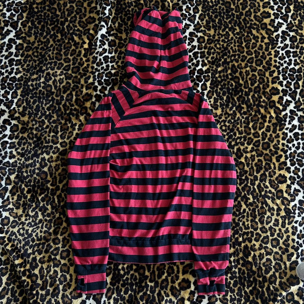Damen Freizeitjacke mit großzügigem Kapuzen-Design und trendigem Streifenmuster R&B