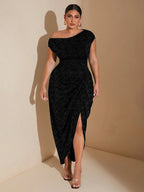 Damen Elegantes Wickelkleid mit asymmetrischem Schnitt