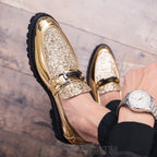 Damen Elegante Mokassins mit glitzerndem Obermaterial und modischem Design R&B