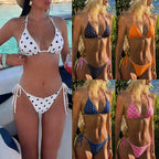 Damen Triangel-Bikini mit animalischem Muster und verstellbaren Seitenbändern R&B